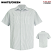 White / Green Stripe - Red Kap Industrial Stripe Short Sleeve Work Shirt #SP20GW