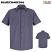 Blue/Charcoal - Red Kap SP20 Men's Micro-Check Short Sleeve Uniform Shirt #SP20EX