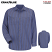 Gray/Blue - Red Kap Men's Industrial Stripe Long Sleeve Work Shirt #SP14Ex