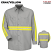 Gray w/ Yellow Visibility Trim - Red Kap SP14 Enhanced Visibility Industrial Work Shirt #SP14EG