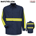 Navy w/ Yellow Visibility Trim - Red Kap SP14 Enhanced Visibility Industrial Work Shirt #SP14EN