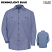 Denim/Light Blue - Red Kap SP14 Men's Geometric Microcheck Long Sleeve Work Shirt #SP14DN