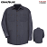 Gray/Blue - Red Kap SP14 Men's Geometric Microcheck Long Sleeve Work Shirt #SP14GB