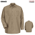 Khaki - Red Kap Men's Industrial Long Sleeve Work Shirt #SP14KK