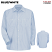 Blue / White Stripe - Red Kap Men's Industrial Long Sleeve Mock Oxford Stripe Work Shirt #SL10WB