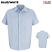 Blue / White Stripe -  Red Kap Industrial Short Sleeve Mock Oxford Stripe Work Shirt #SL20WB