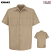 Khaki - Red Kap Men's Wrinkle Resistant Short Sleeve Cotton Shirt #SC40KH