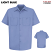 Light Blue - Red Kap Men's Wrinkle Resistant Short Sleeve Cotton Shirt #SC40LB