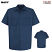 Navy - Red Kap Men's Wrinkle Resistant Short Sleeve Cotton Shirt #SC40NV