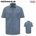 Postman Blue - Red Kap Men's Wrinkle Resistant Short Sleeve Cotton Shirt #SC40PB