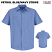 Petrol Blue / Navy Stripe - Red Kap Industrial Stripe Short Sleeve Shirt #SB22BS