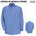 Petrol Blue/Navy -  Red Kap Broadcloth Industrial Stripe Long Sleeve Work Shirt #SB12BS