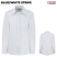 White / Blue Stripe - Dickies FL254 Women's Oxford Shirt - Long Sleeve Stretch #L254BS