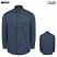 Navy - Dickies Men's Long Sleeve Industrial Work Shirt #L535NV