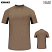 Khaki - Bulwark MPS4 Men's Base Layer Shirt - Flame Resistant Short Sleeve with Chest Pocket #MPS4KH
