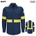 Navy - Bulwark QS40 Men's IQ Series Endurance Work Shirt - Flame Resistant Enhanced Visibility #QS40NE