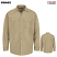 Khaki - Bulwark Button Front Long Sleeve Work Shirt #SEW2KH