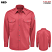Red - Bulwark QS28 Men's IQ Series Comfort Woven Long Sleeve Shirt - Midweight Snap Front #QS28RD