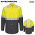 Fluorescent Yellow/Green and Charcoal - Red Kap SY14YC Men's Work Shirt - Hi-Visibility Long Sleeve Color Block Ripstop Type R, Class 2 #SY14YC