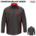 Charcoal / Black With Red Striping - Red Kap SY14NS Men's Nissan Long Sleeve Technician Shirt #SY14NS