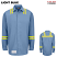Light Blue - Bulwark SMS6 Men's Enhanced Visibility Concealed-Gripper Pocketless Work Shirt - Flame Resistant #SMS6LB