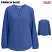 French Blue - Edwards 5275 Women's Open V-Neck Blouse - Long Sleeve #5275-061