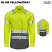 Hi-Visibility Yellow/Gray - Bulwark S1B2 Men's Hi-Visibility Uniform Shirt - Color Block Button Down #S1B2HG