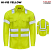 Hi-Visibility Yellow - Bulwark S1W2 Men's Hi-Visibility Work Shirt - Button Down Long Sleeve #S1W2HV