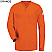 Orange - Bulwark Long Sleeve Tagless Henley Shirt # SEL2OR