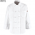 White - Red Kap Eight Knot-Button Chef Coat (100% Spun Polyester) # 0421WH