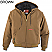 Brown - Dickies Flame Resistant UltraSoft Brown Duck Hooded Jacket # 368UT11BR