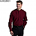 Burgundy - Edwards Men's Long Sleeve Batiste Banded Collar Shirt # 1392-013