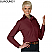 Burgundy - Edwards Ladies Poplin Long Sleeve Blouse # 5295-013