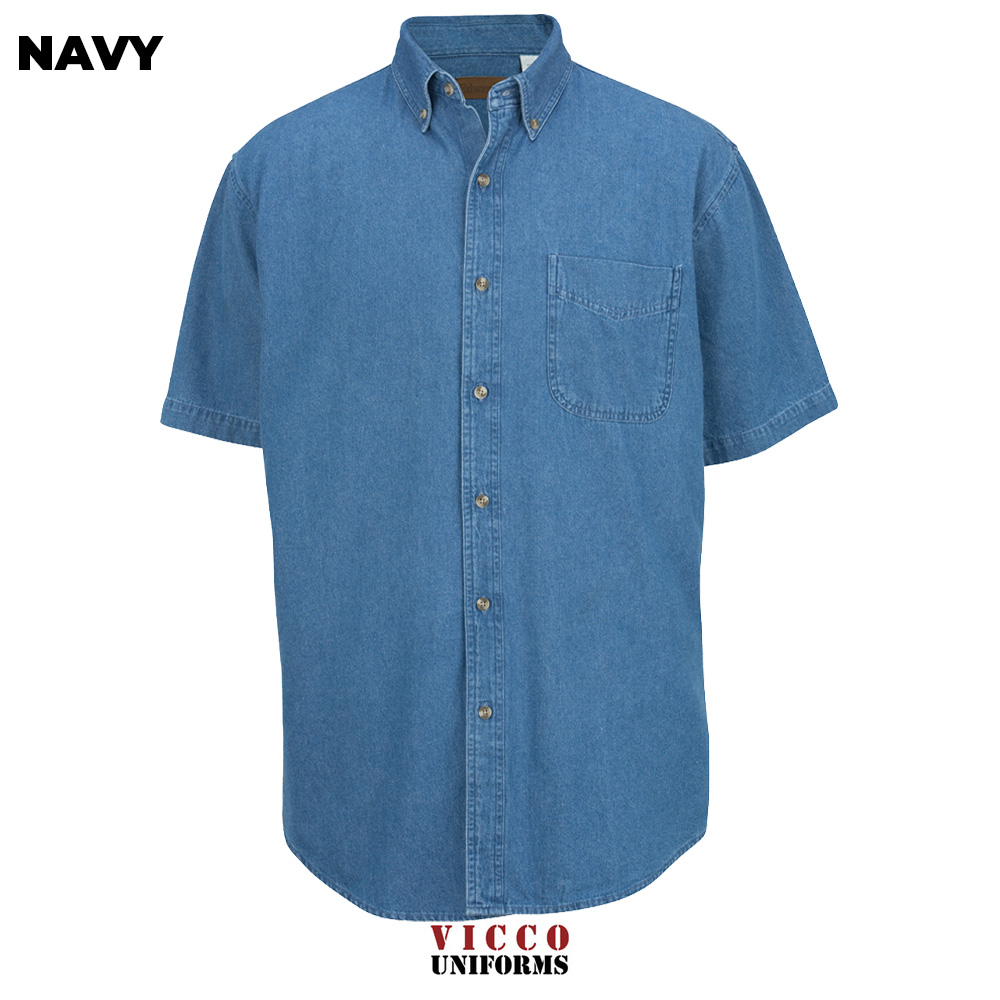 Edwards 1013 - Men's Midweight Denim Shirt - Short Sleeve