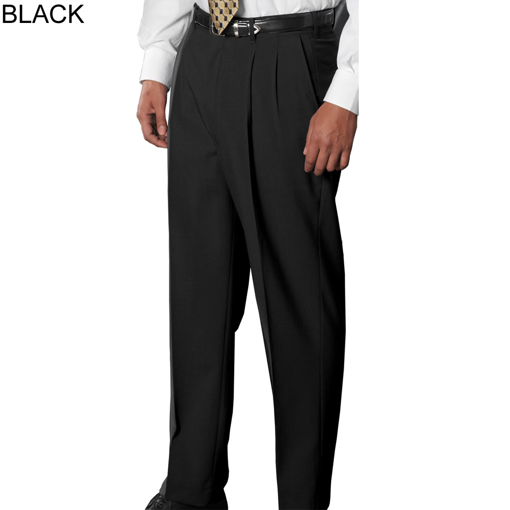 mens black pleated pants
