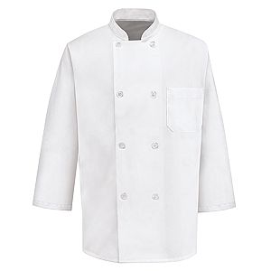 Chef Designs 0402 White 3/4 Sleeve Chef Coat - 0402WH
