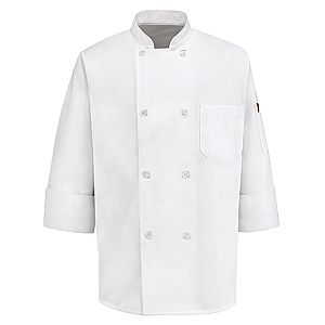 Chef Designs 0413 Eight Pearl-Button Chef Coat with Thermometer Pocket