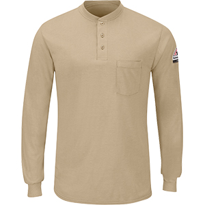 Bulwark SML8 Men's Henley Shirt - Long Sleeve Lightweight