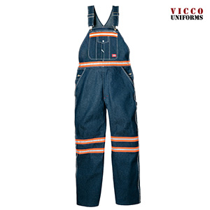 Dickies VB501 Men's Denim Bib Overall - Enhanced Visibility