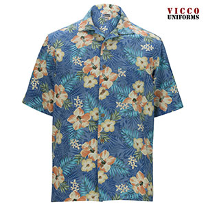 Edwards 1035 - Unisex Hibiscus Camp Shirt - Tropical Multicolor Short Sleeve