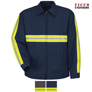 Red Kap Enhanced Visibility Perma-Lined Panel Jacket - JT50EN