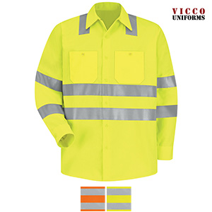 Red Kap Class 3 Level 2 Long Sleeve Hi-Visibility Work Shirt - SS14