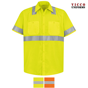 Red Kap SS24 Men's High Visibility Class 2 Level 2 Short Sleeve Work Shirt