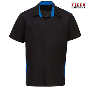 Red Kap SY42VW Men's Volkswagen Short Sleeve Technician Shirt - Mobile Service OilBlok Technology