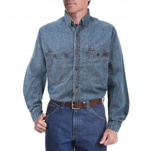 Riggs Workwear by Wrangler Men's Long Sleeve Denim Work Shirt - 3W510