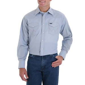 Wrangler Men's Cowboy Cut Chambray Long Sleeve Shirt - 70130MW
