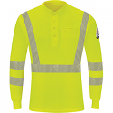 Bulwark SML4 Men's Long Sleeve Henley - Hi-Visibility Lightweight