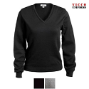 Edwards Ladies' V-Neck Cotton Sweater - 7090