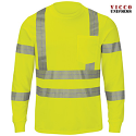 Red Kap SVY3 Men's High Visibility T-Shirt - Class 3 Long Sleeve