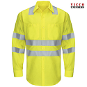 Red Kap SY14 Men's Work Shirt - Hi-Visibility Long Sleeve Ripstop Type R, Class 3